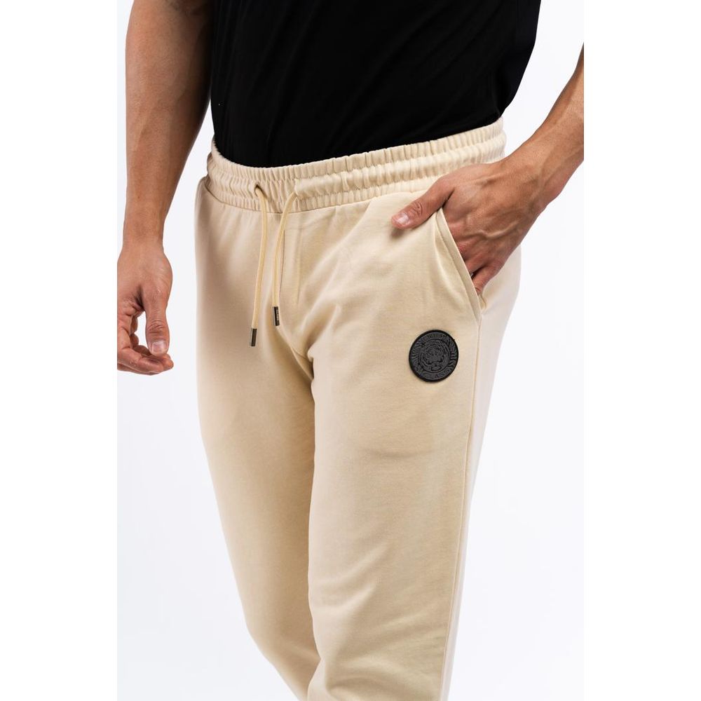 Cavalli Class Beige Cotton Joggers (Workout Pants)