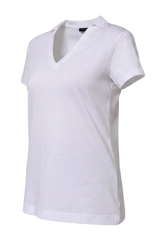 Dolce & Gabbana White V-Neck Cotton Short Sleeves T-shirt