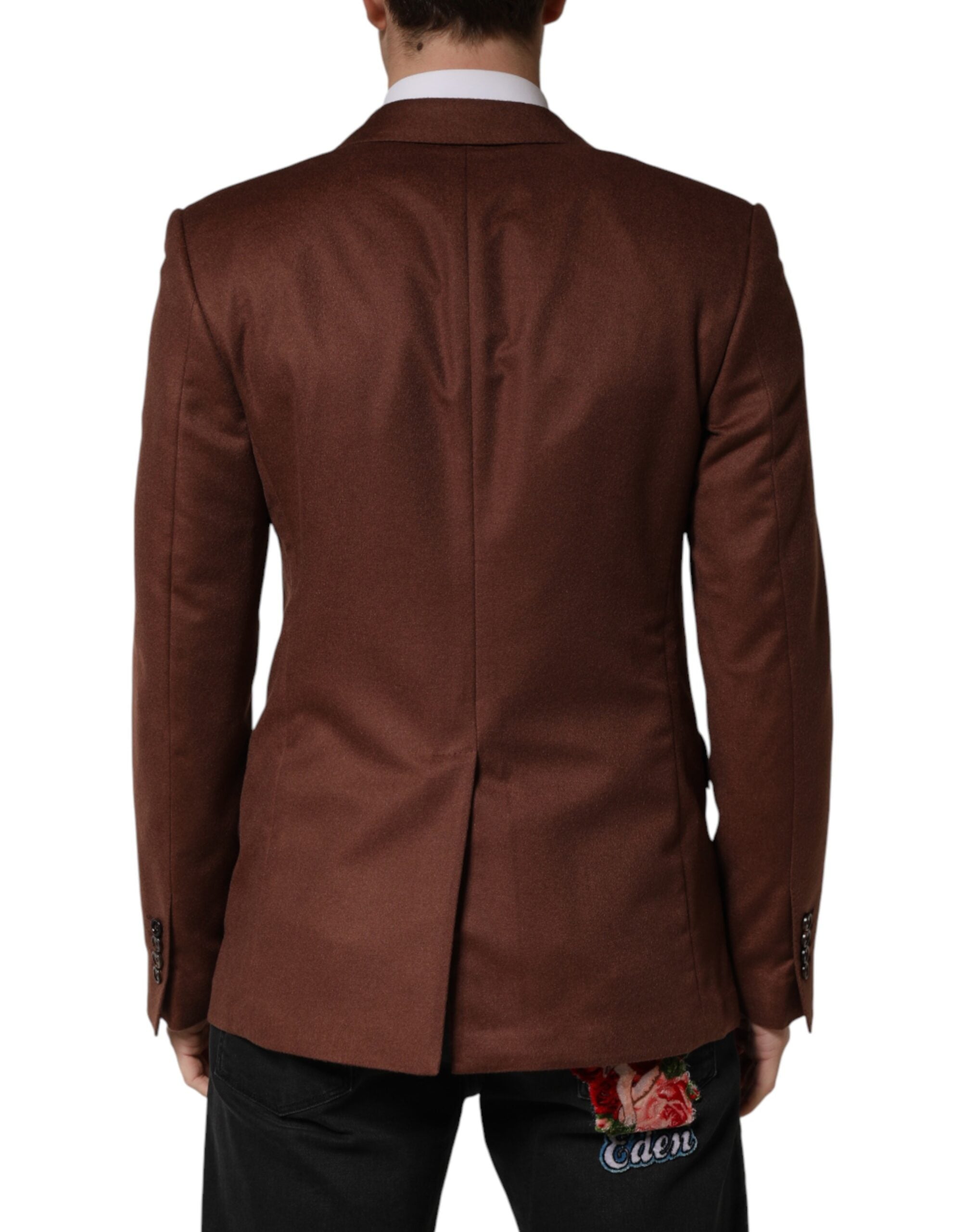 New Dolce & Gabbana Brown Cashmere Single Breasted Jacket Blazer