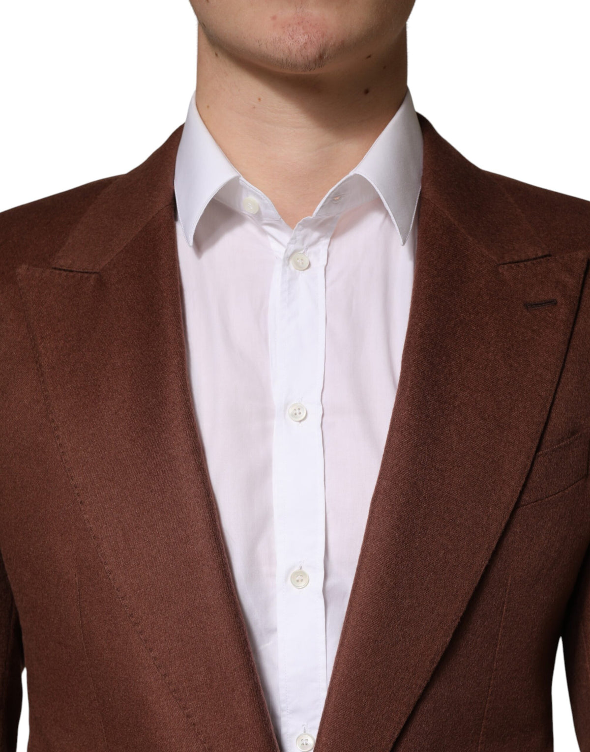 New Dolce & Gabbana Brown Cashmere Single Breasted Jacket Blazer