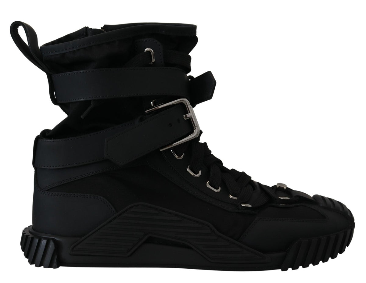 Dolce & Gabbana Sorrento Sneakers Nylon Black High Top Shoes