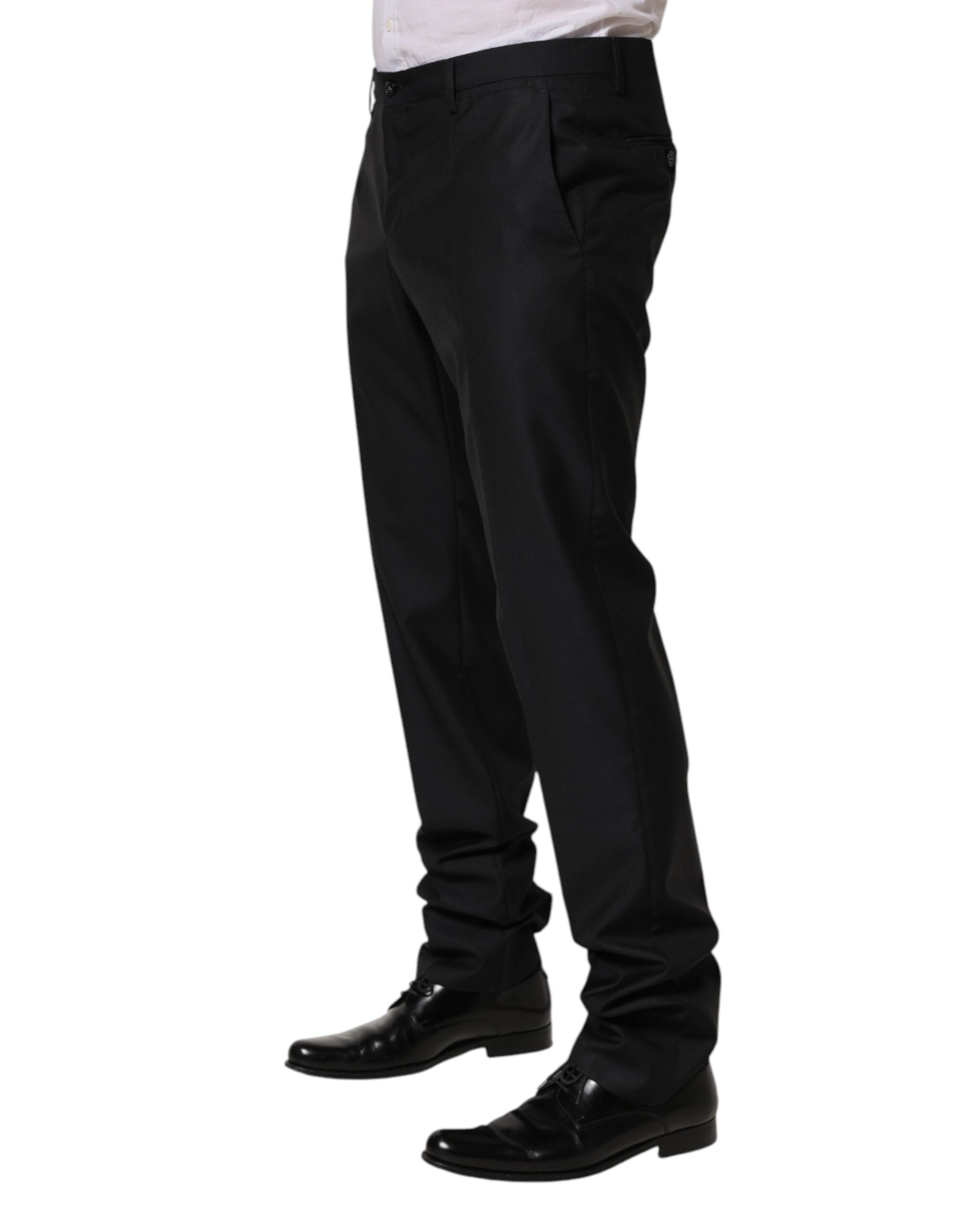 Dolce & Gabbana Black Wool Skinny Dress Formal Trouser Pants
