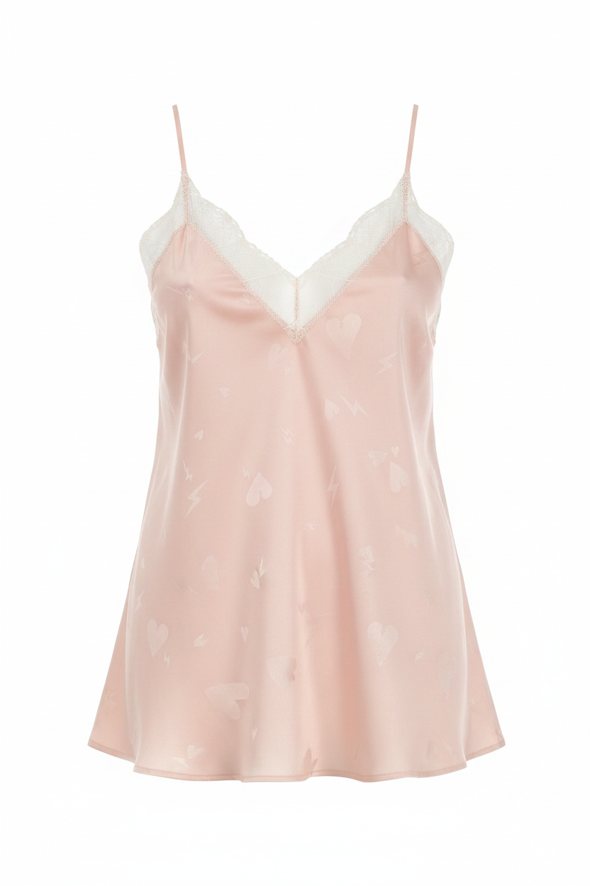 Zadig & Voltaire Pink Patterned Satin Top
