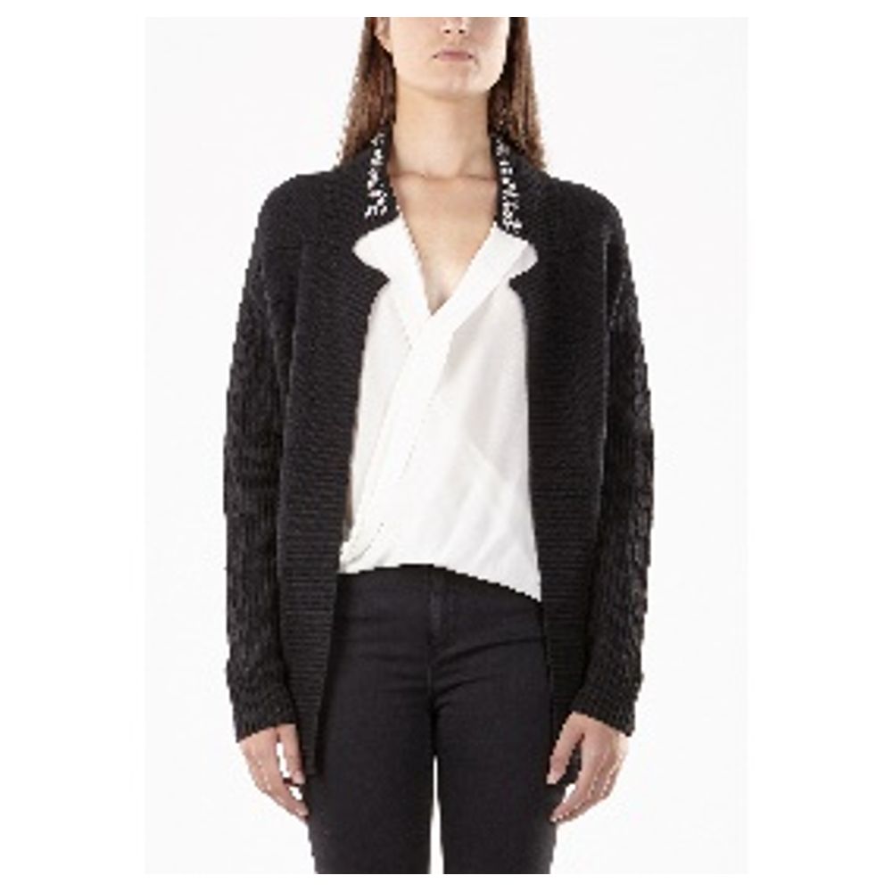 Gas Black Viscose Cardigan
