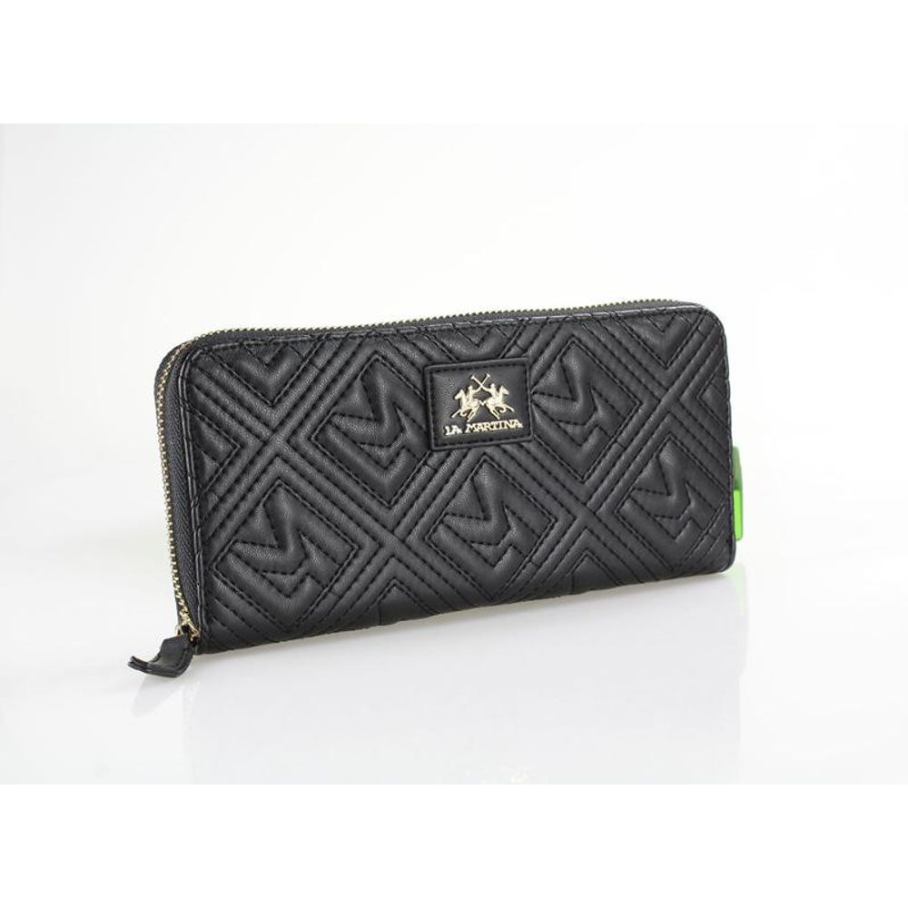 La Martina Black Polyethylene Wallet