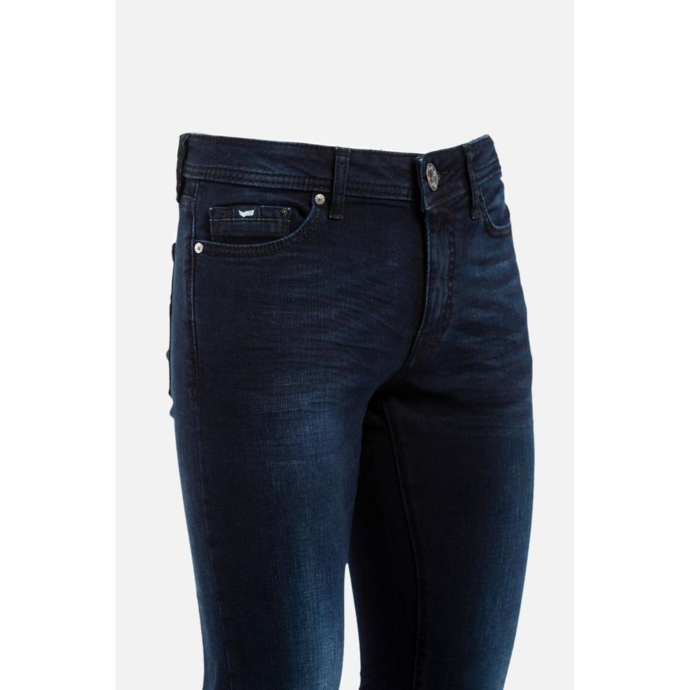 Gas Blue Cotton Slim Fit Jeans