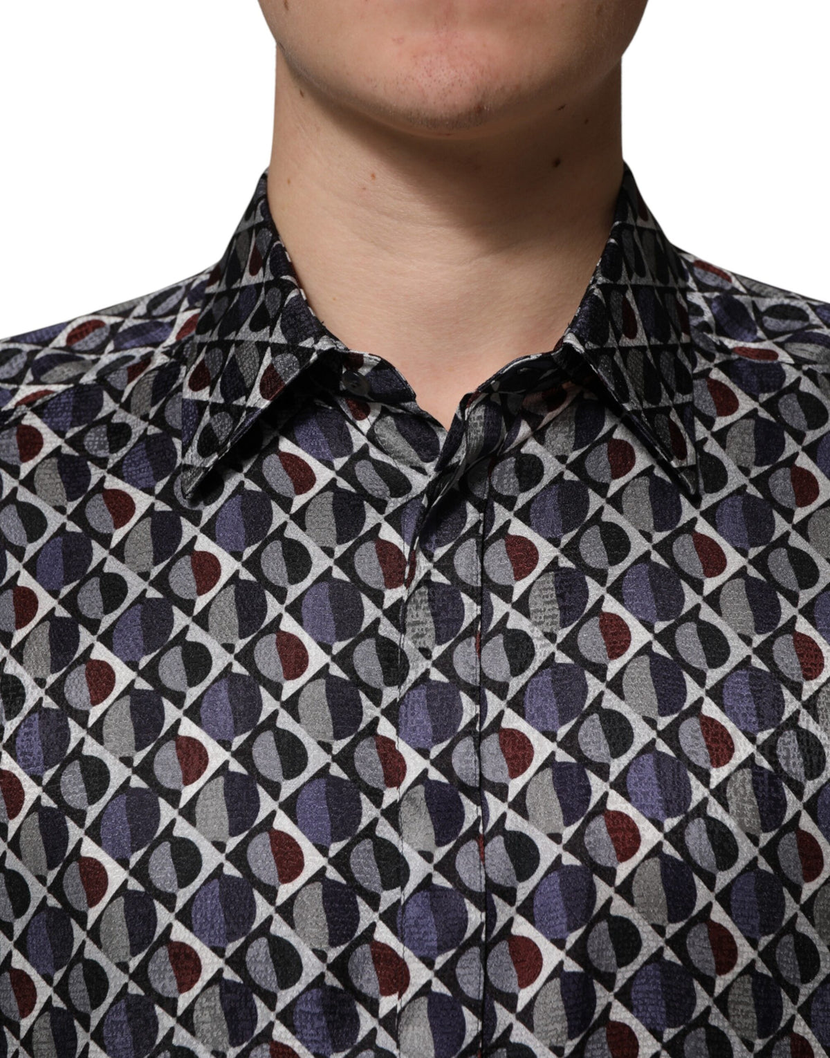 New Dolce & Gabbana Patterned Collared GOLD Men Dress Shirt