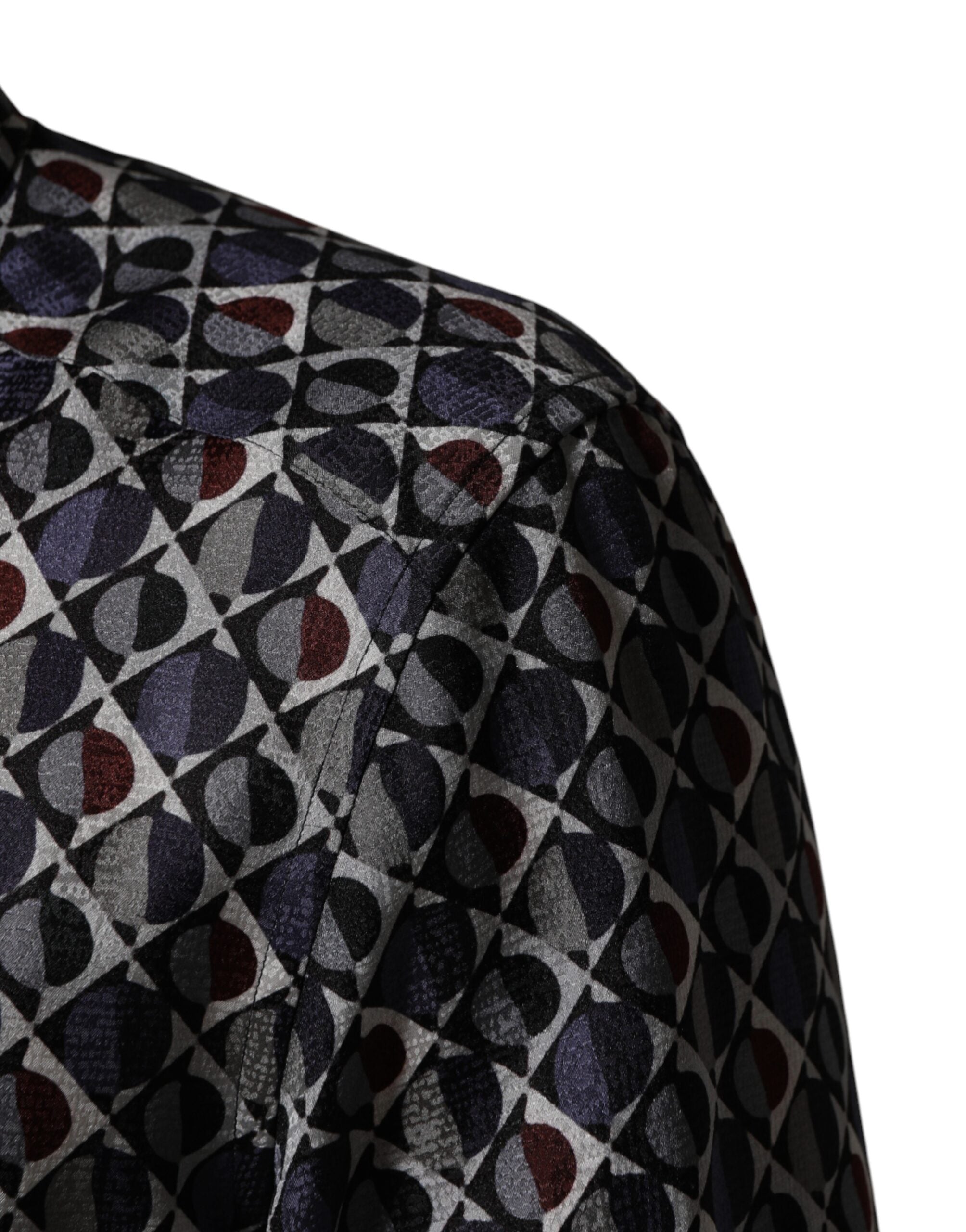 New Dolce & Gabbana Patterned Collared GOLD Men Dress Shirt