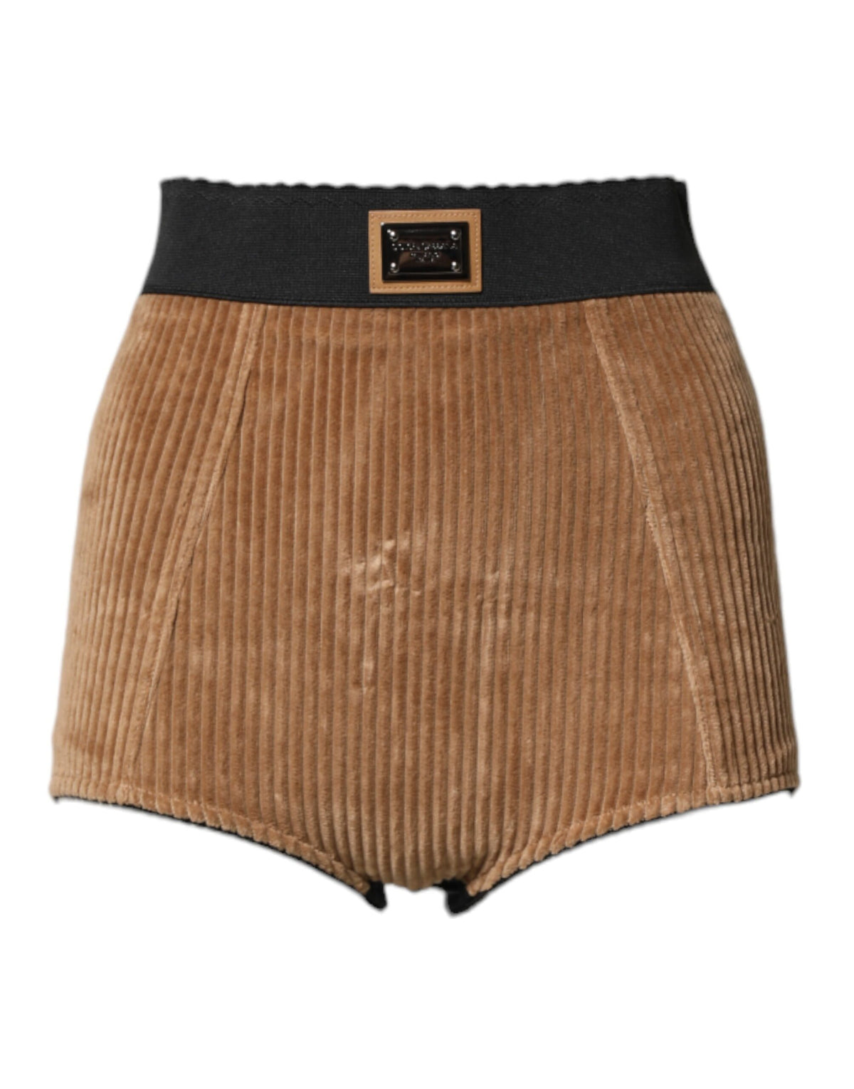 New Dolce & Gabbana Brown Cotton High Waisted Hot Pants Shorts