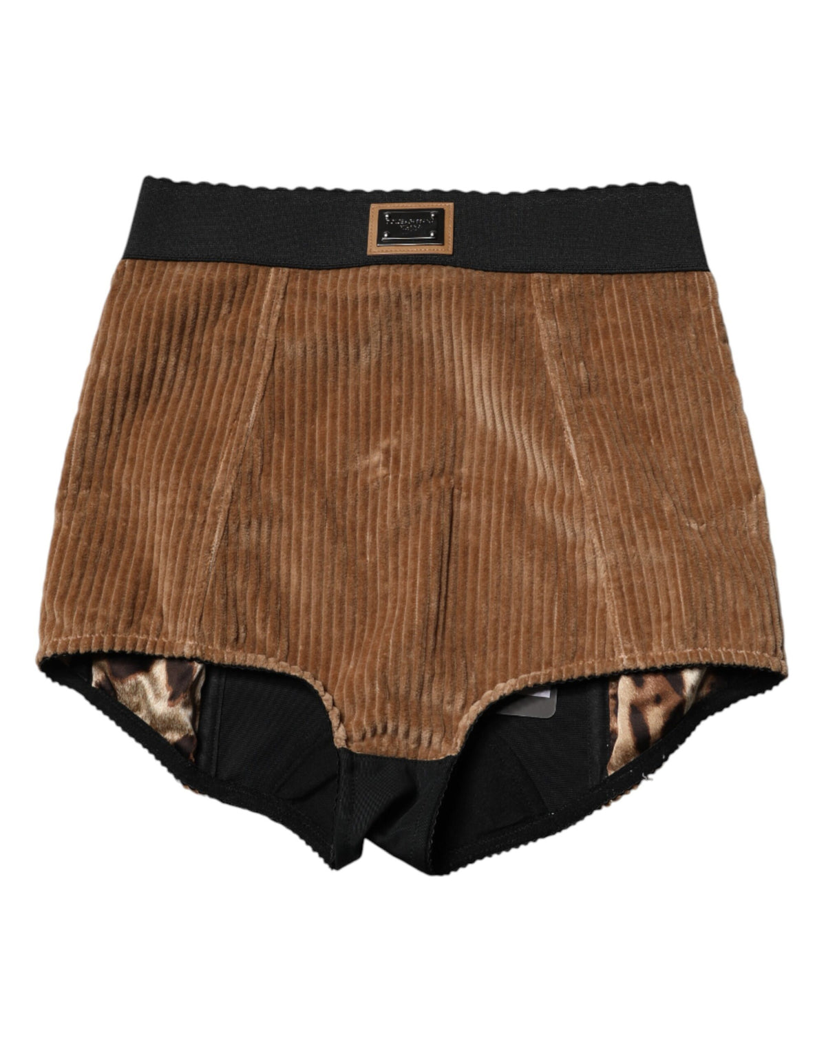 New Dolce & Gabbana Brown Cotton High Waisted Hot Pants Shorts