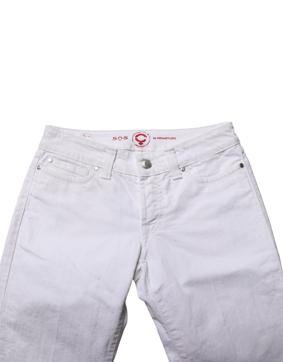 S.O.S White Low Waist Bootcut Denim Jeans