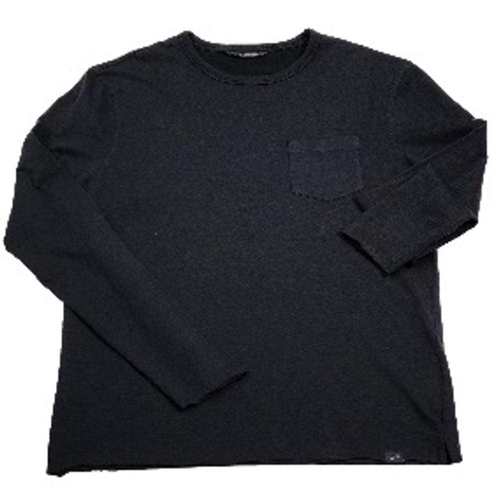 Gas Black Cotton Long Sleeve T-Shirt