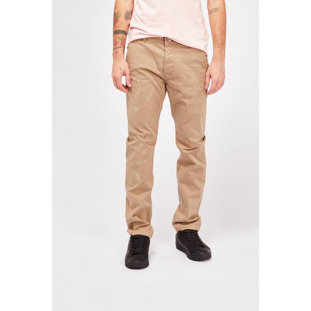 Gas Beige Cotton Casual Pants