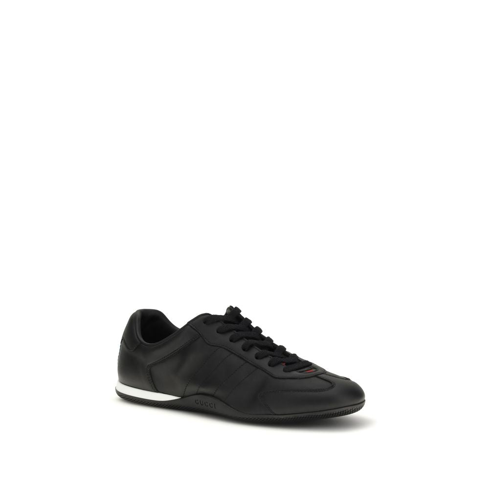Gucci Black Leather Low Top Sneakers