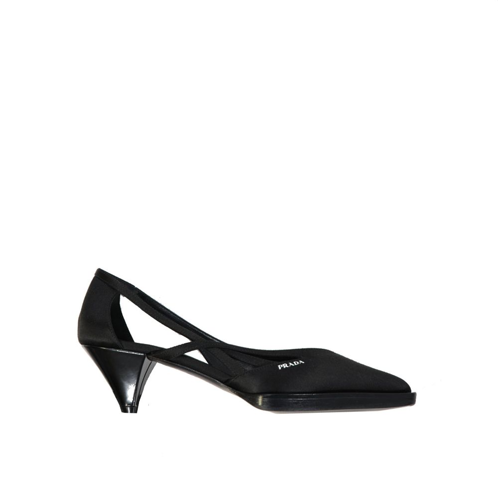 Prada Black Silk High Heel Pumps