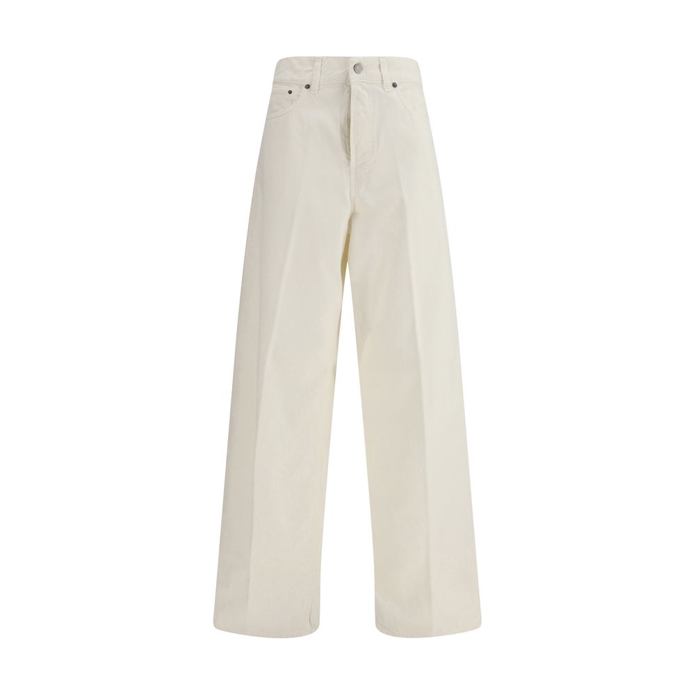 New Haikure White Cotton Straight-Leg Jeans