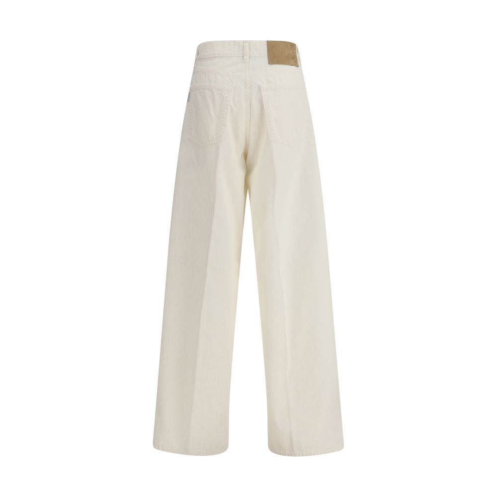 New Haikure White Cotton Straight-Leg Jeans