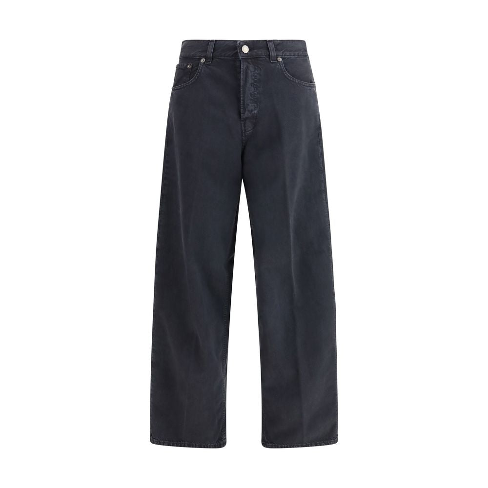 New Haikure Black Cotton Straight-Leg Jeans