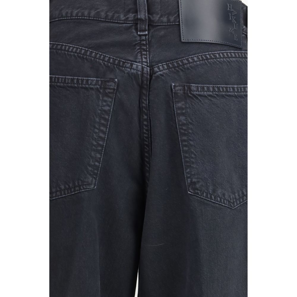 New Haikure Black Cotton Straight-Leg Jeans