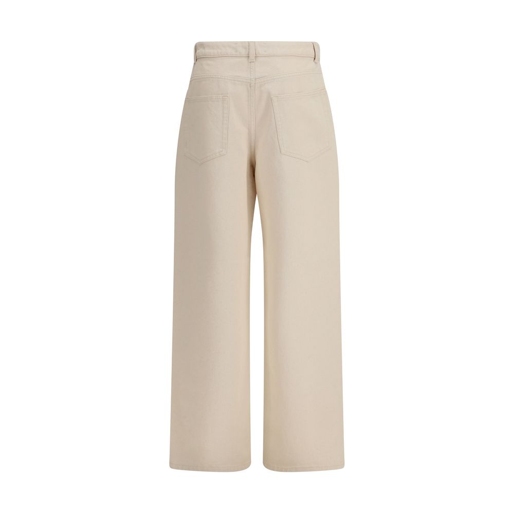 Rohe Beige Cotton Relaxed Fit Jeans