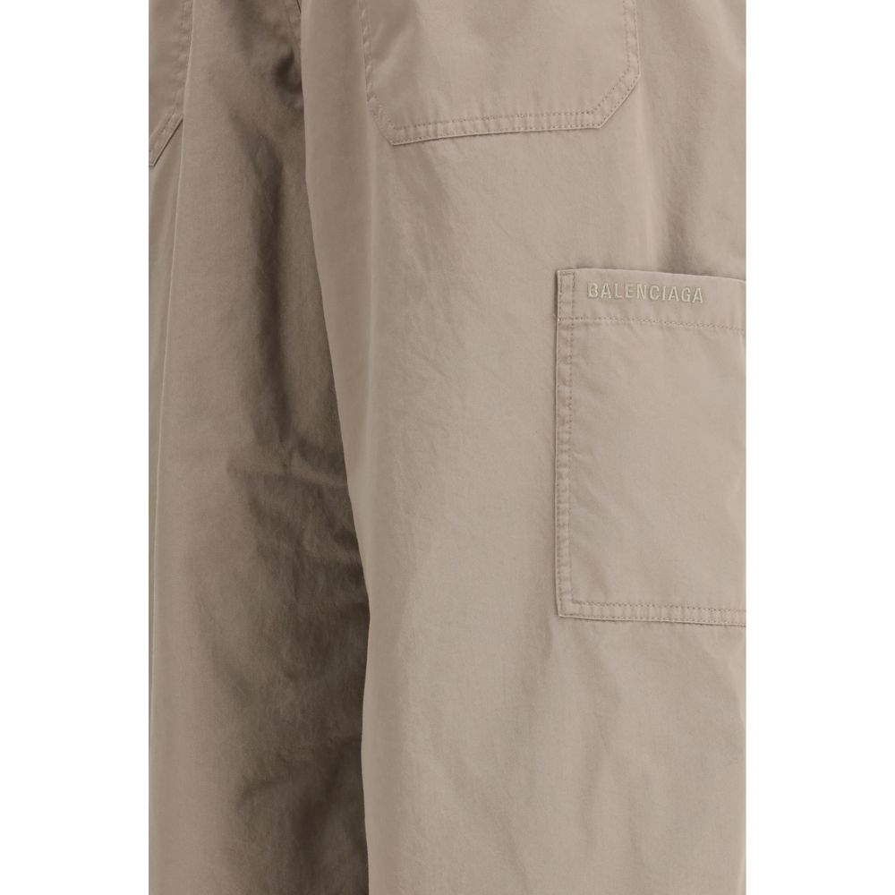 New Balenciaga Beige Cotton Casual Pants