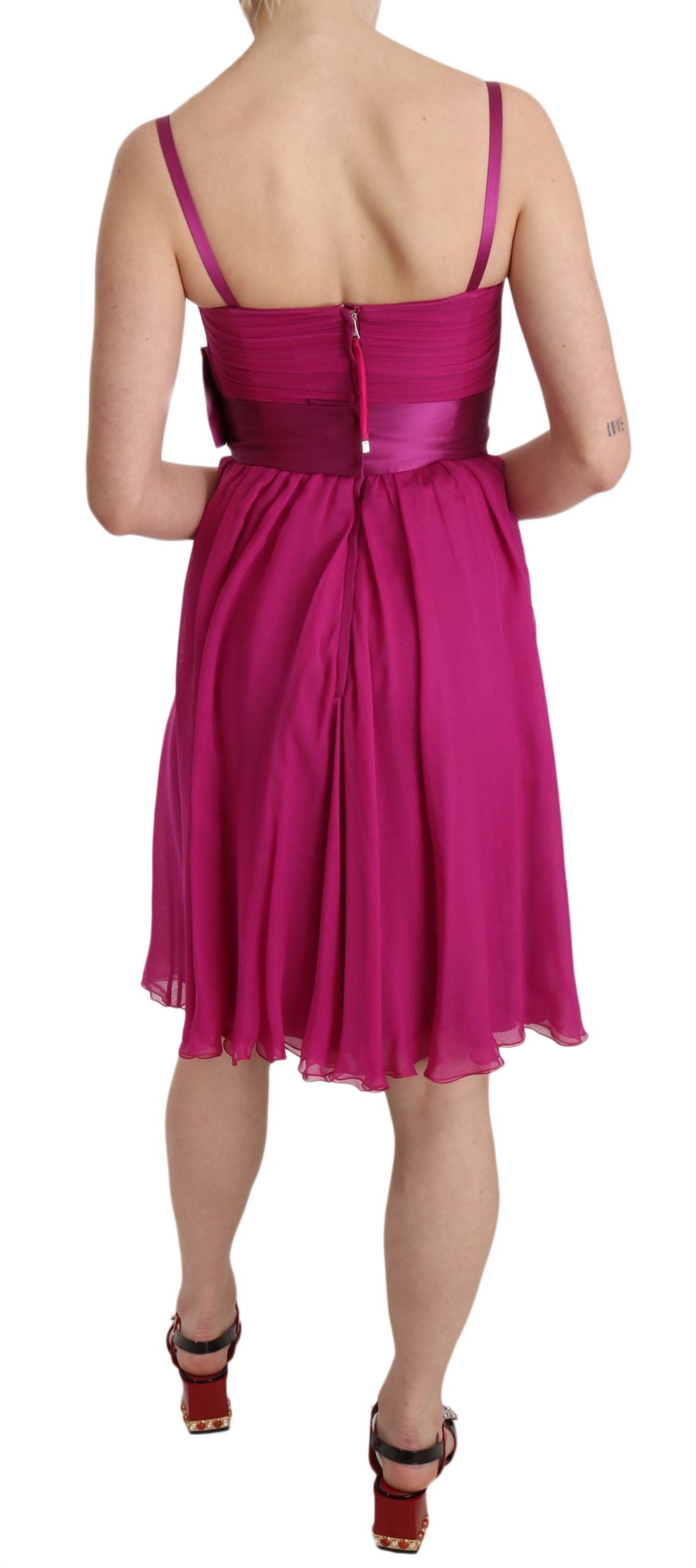 Dolce & Gabbana Fuchsia Pink Bow Silk Sleeveless Dress - PreLoved & Luxe