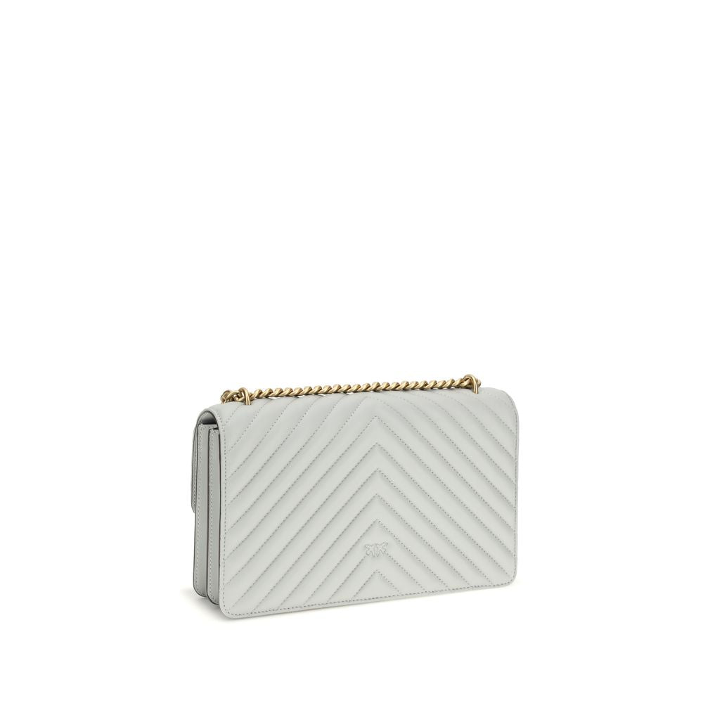 PINKO Gray Leather Shoulder Bag