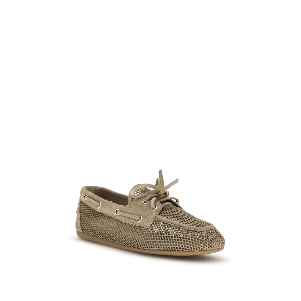 Miu Miu Beige Recycled Slip-On Loafers