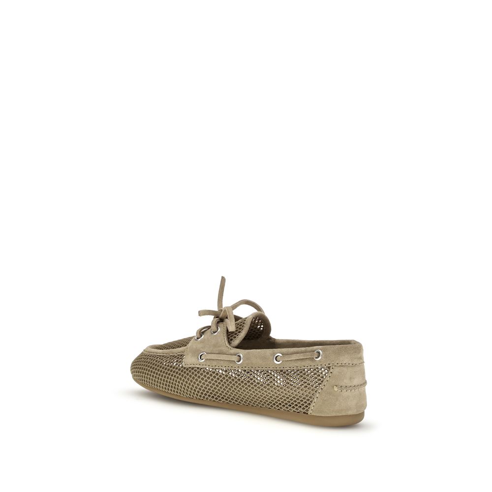 Miu Miu Beige Recycled Slip-On Loafers