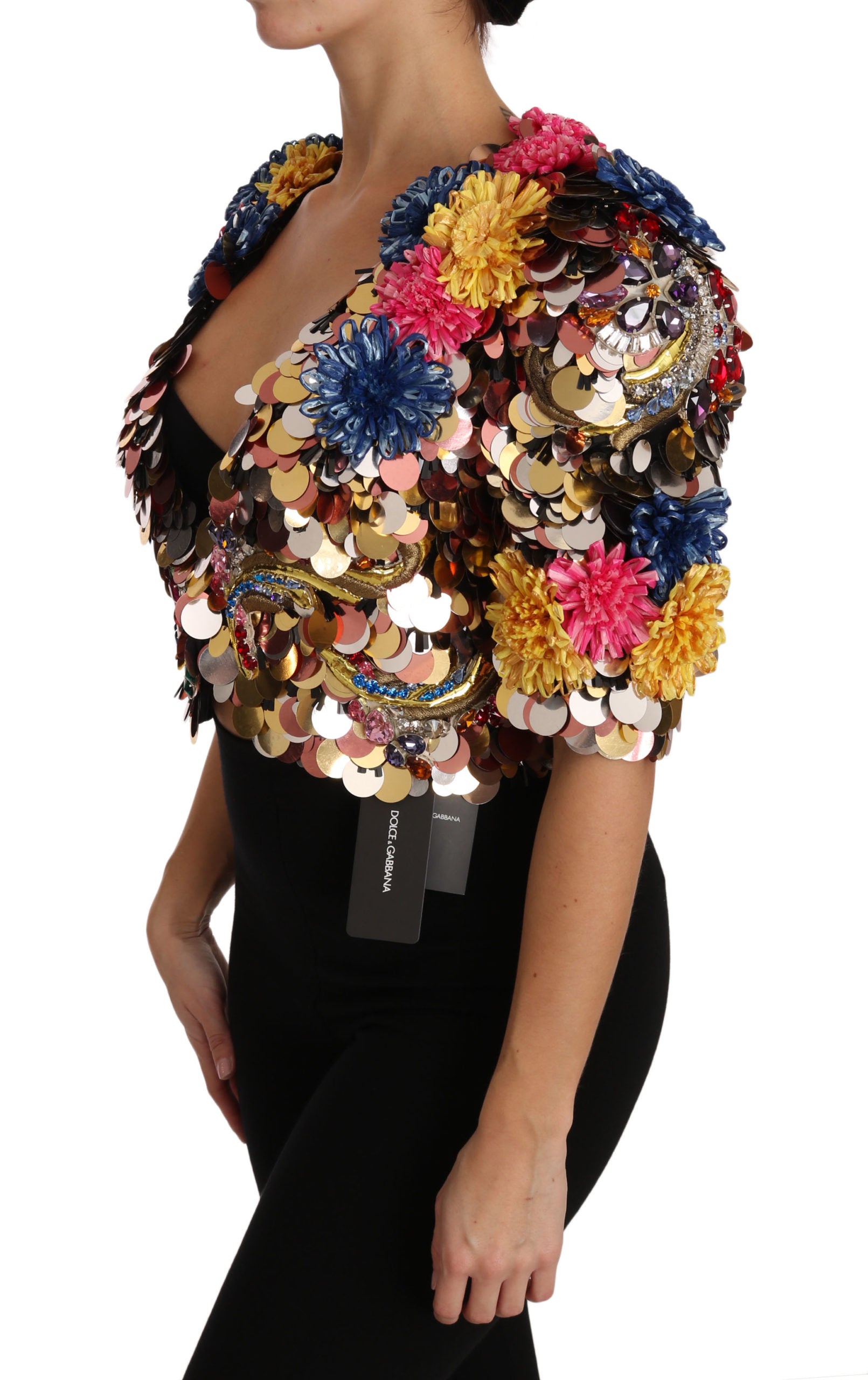 Dolce & Gabbana Crystal Sequined Floral Jacket Coat - PreLoved & Luxe