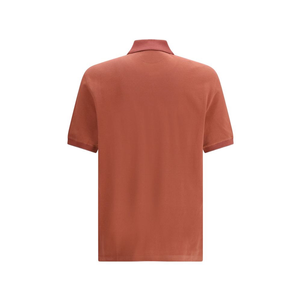 Brunello Cucinelli Red Cotton Polo Shirt