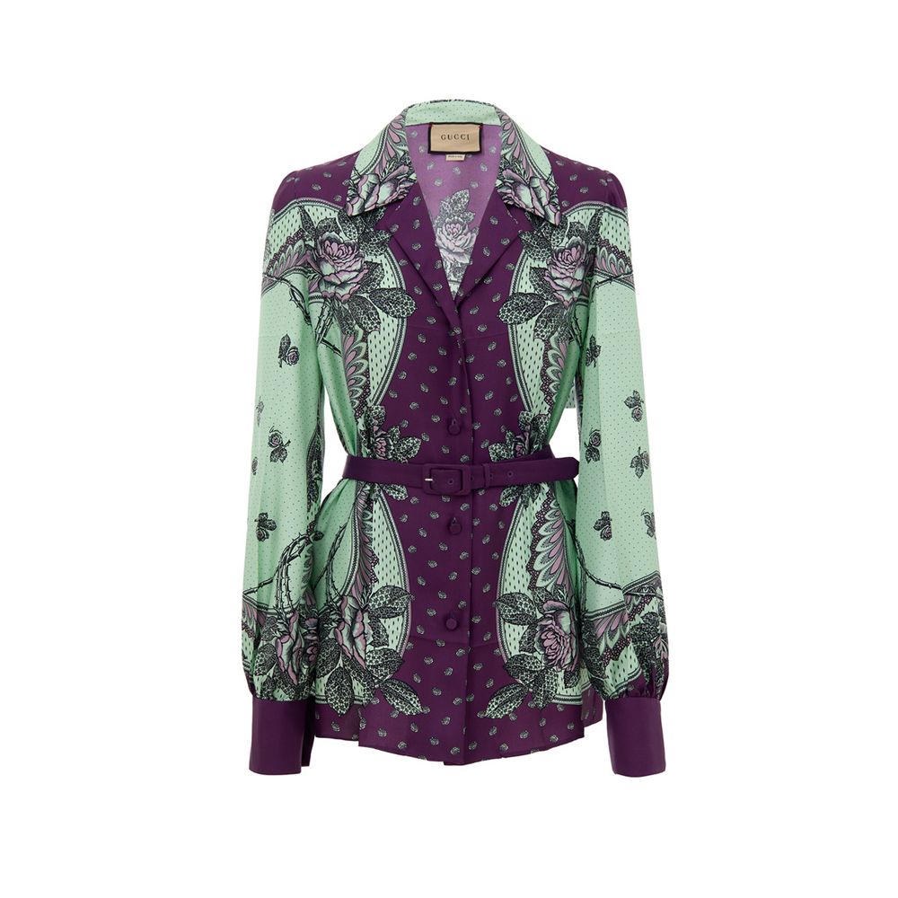 Gucci Green Silk Pattern Shirt - PreLoved & Luxe
