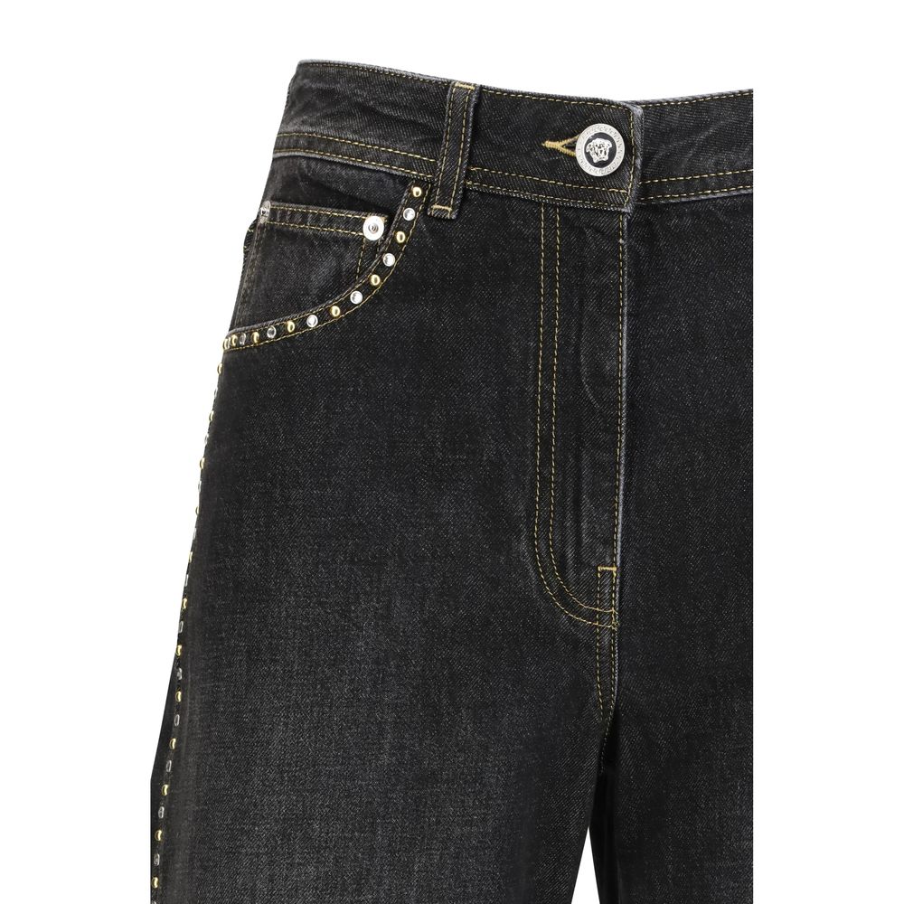 Versace Black Cotton Straight-Leg Jeans - PreLoved & Luxe