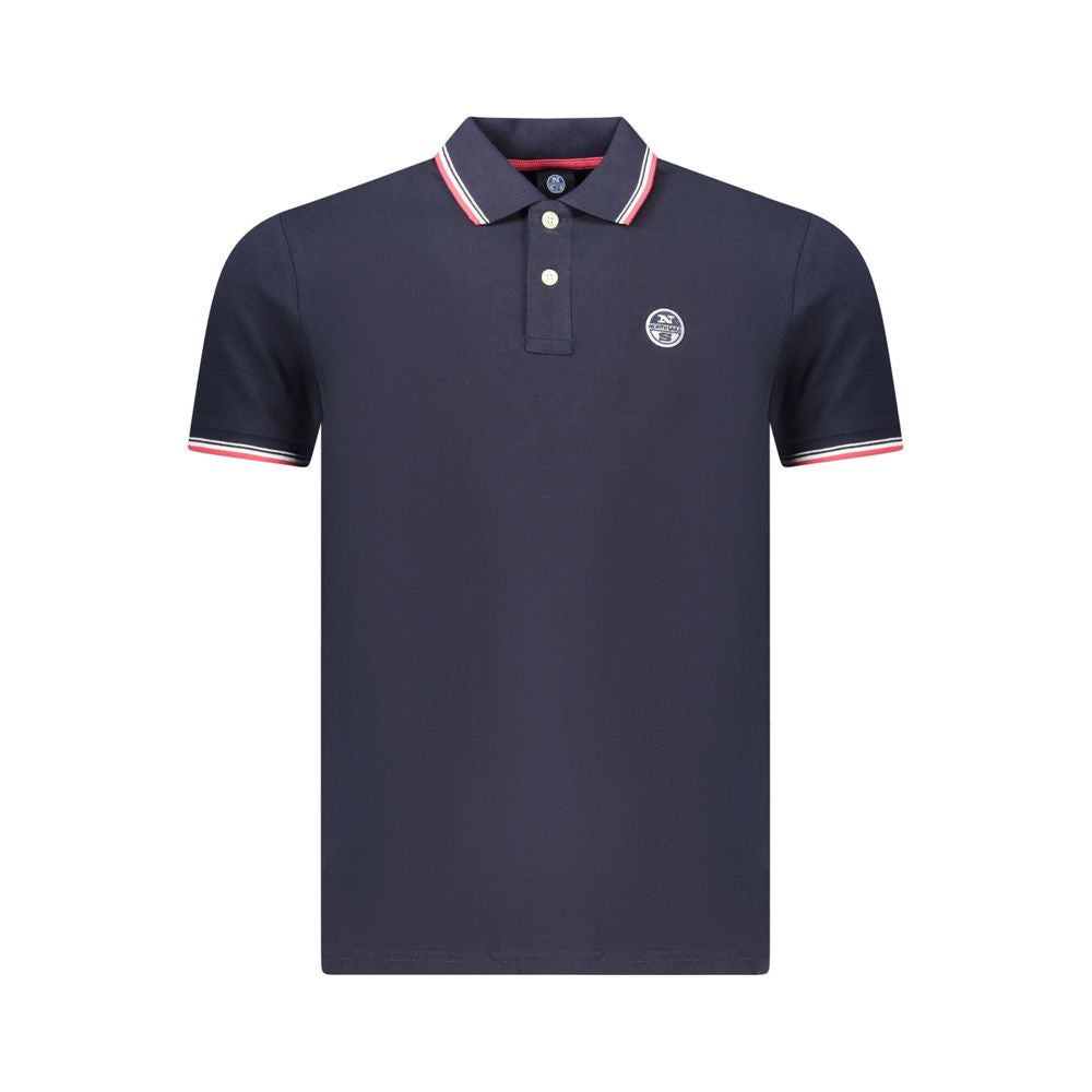 North Sails Blue Cotton Men Polo Shirt