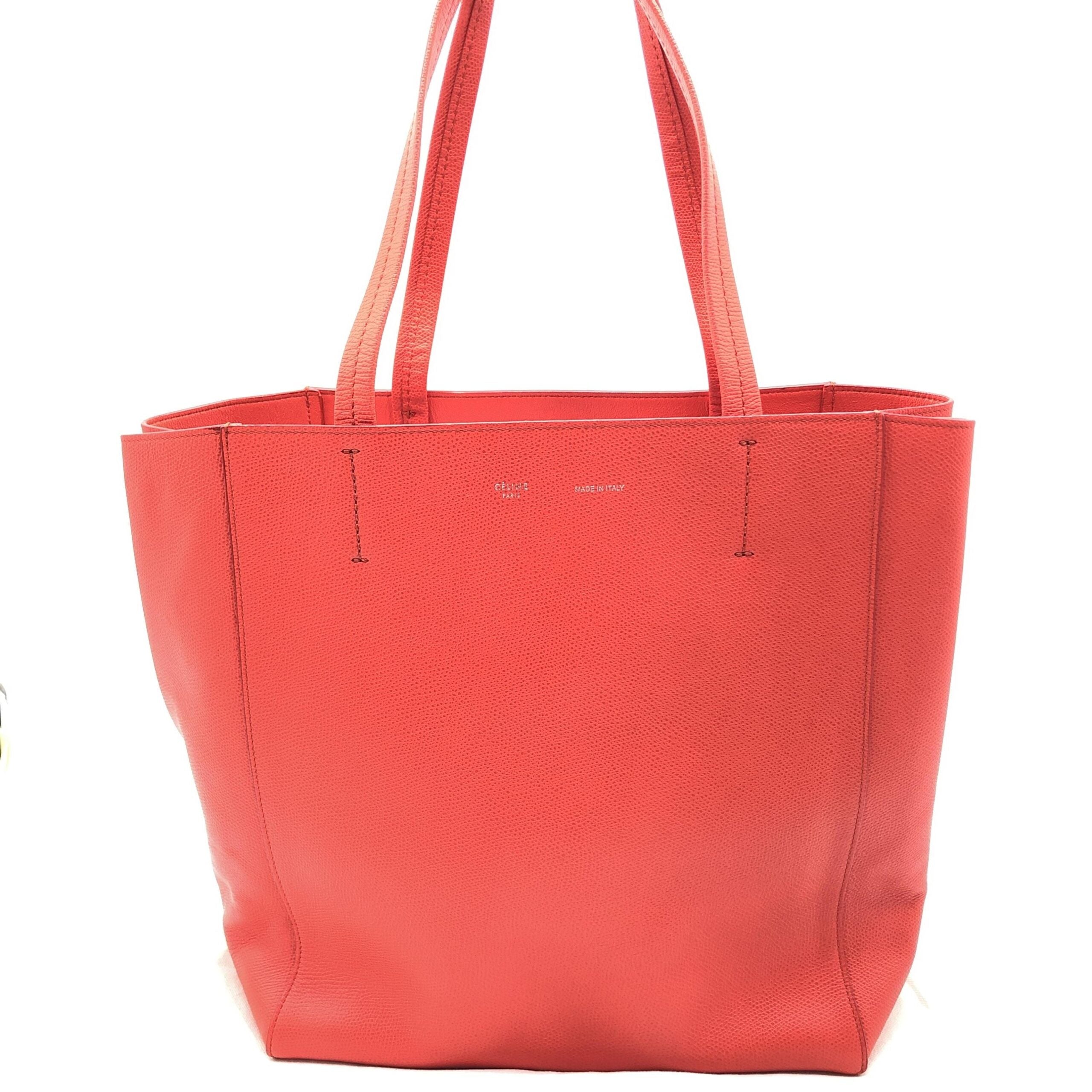 Celine Cabas Phantom Red Pebbled Leather Tote Bag - PreLoved & Luxe