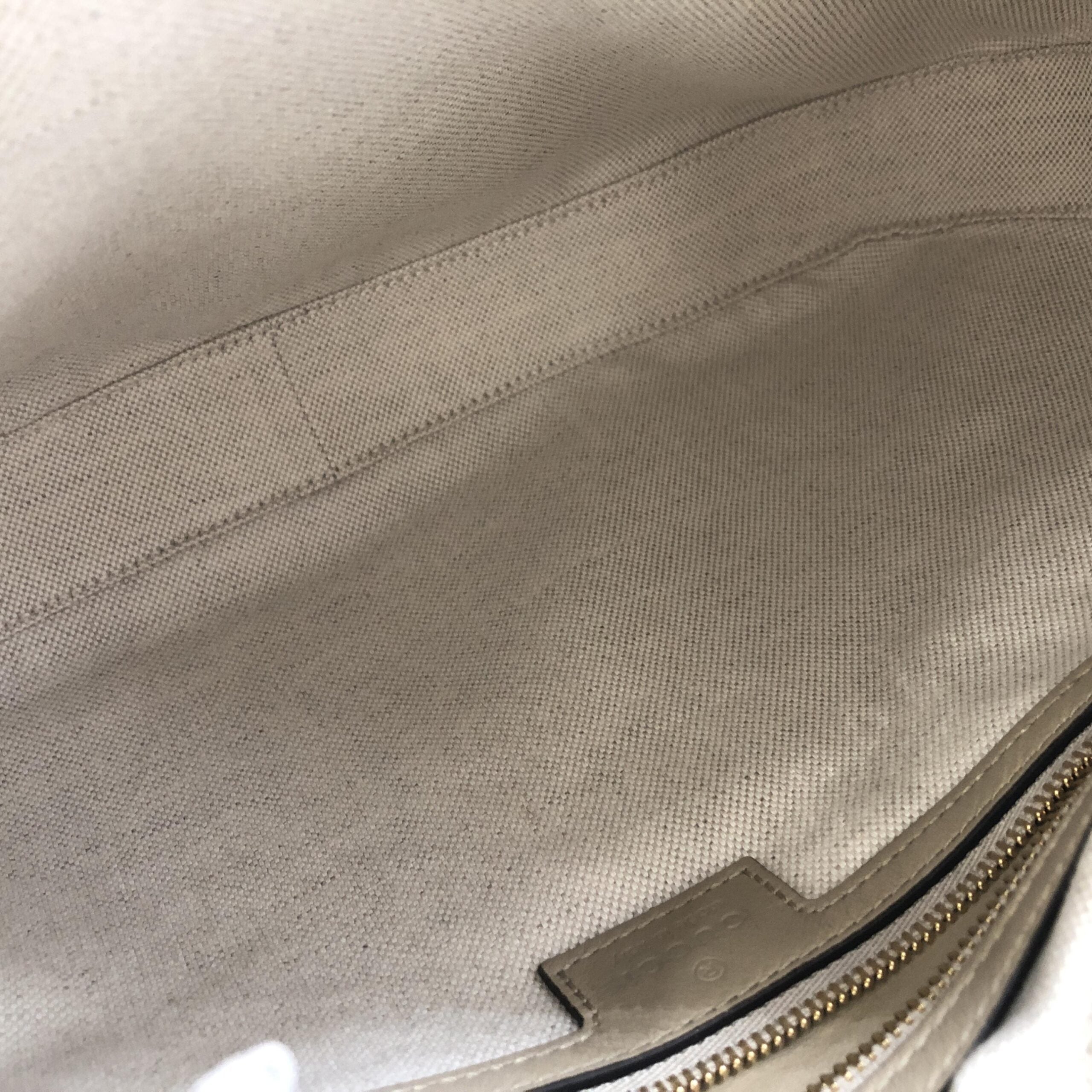 Pre-Owned Gucci Aria Calfskin Web Large Attache Shoulder Bag Beige Brown Women's AB (Very Good — between Lightly Used and Used)