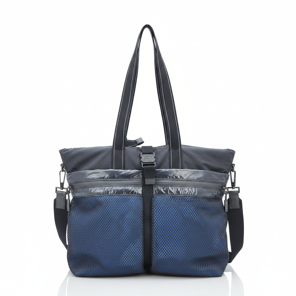 Bottega Veneta Grey Nylon Convertible Tote