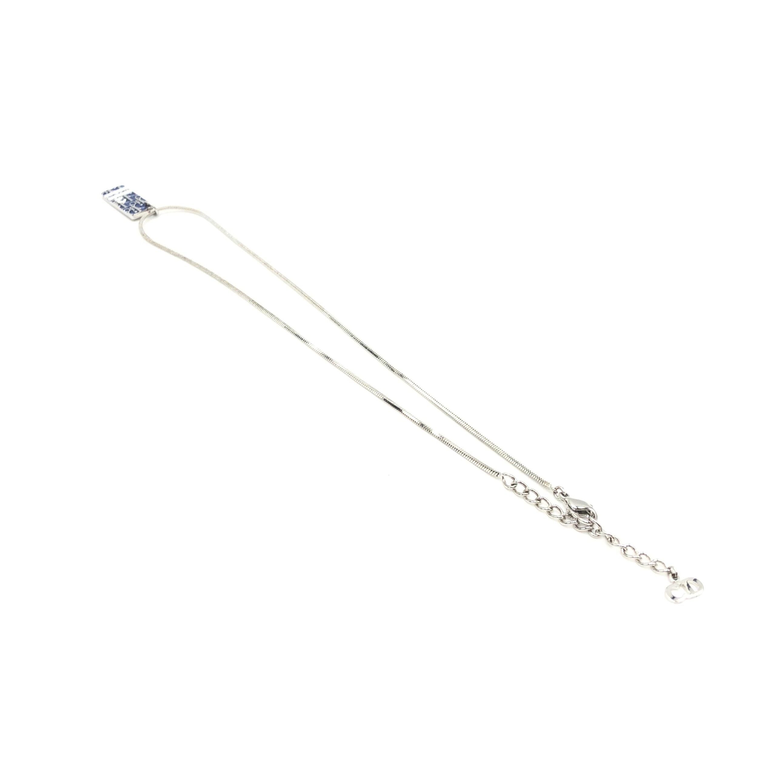 Pre-Owned Christian Dior Blue Trotter Pendant Necklace Silver Women's AB (Very Good — between Lightly Used and Used)