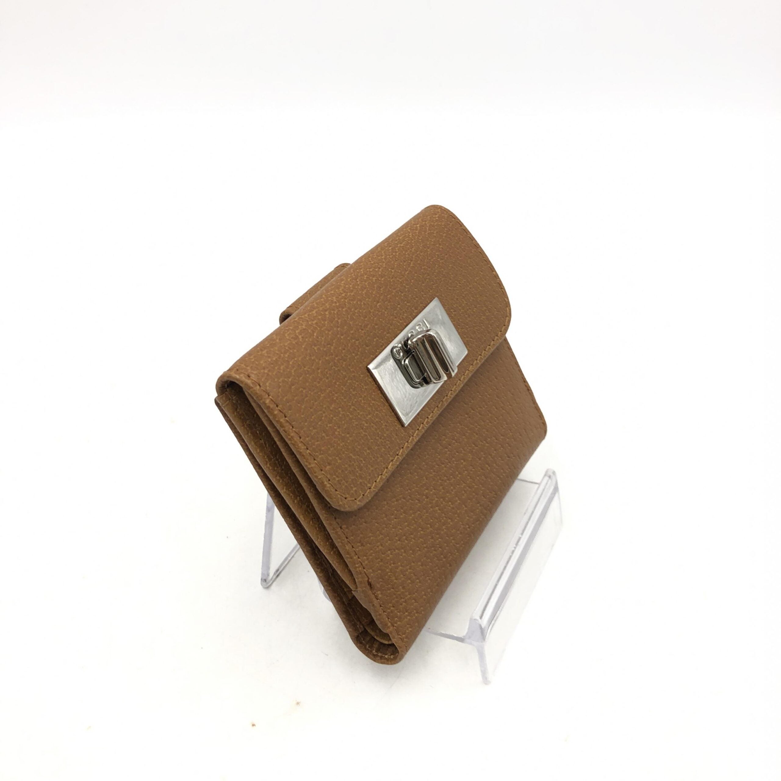 Pre-Owned Gucci Brown Leather Wallet Brown Women's AB (Very Good — between Lightly Used and Used)