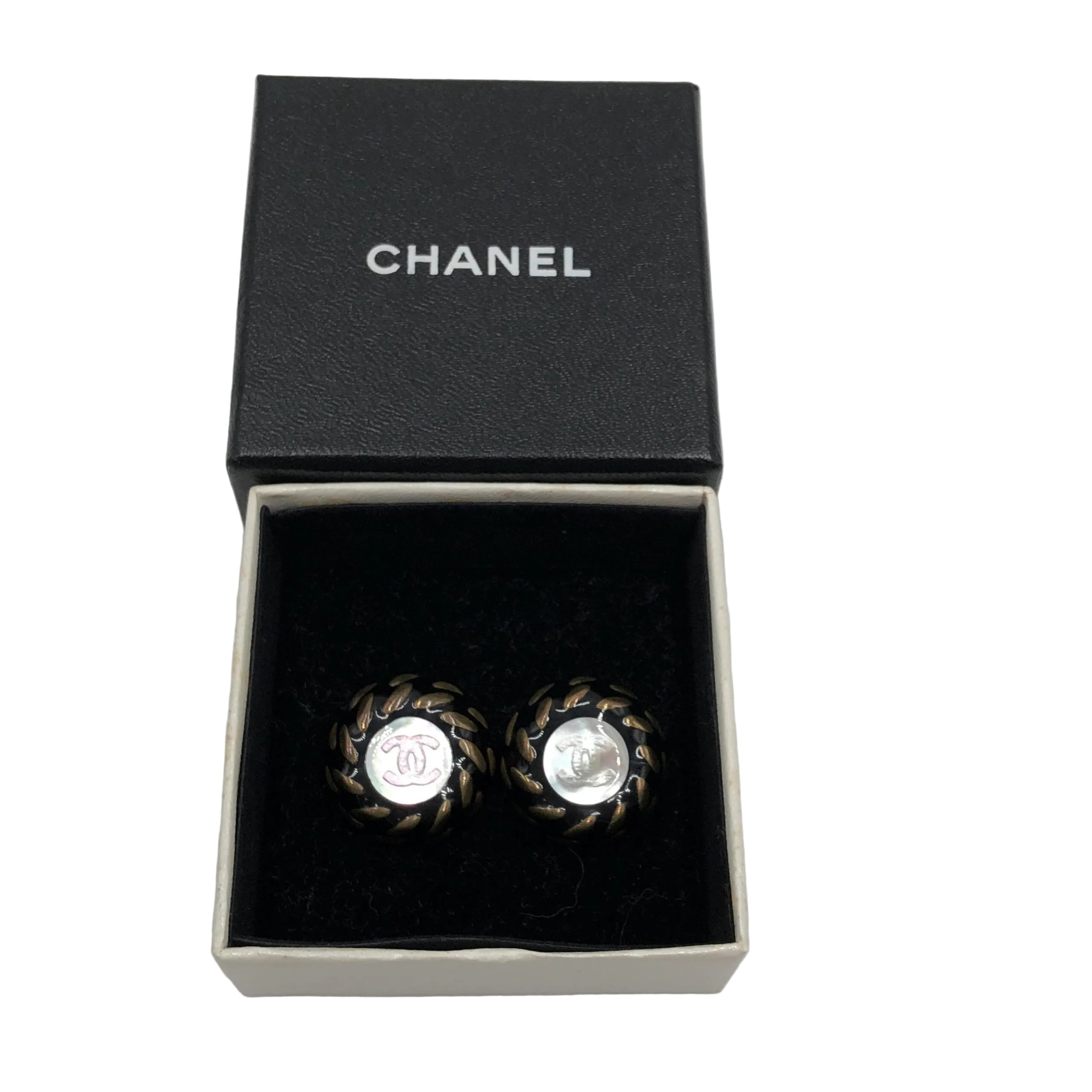Chanel CC Button Clip-On Earrings