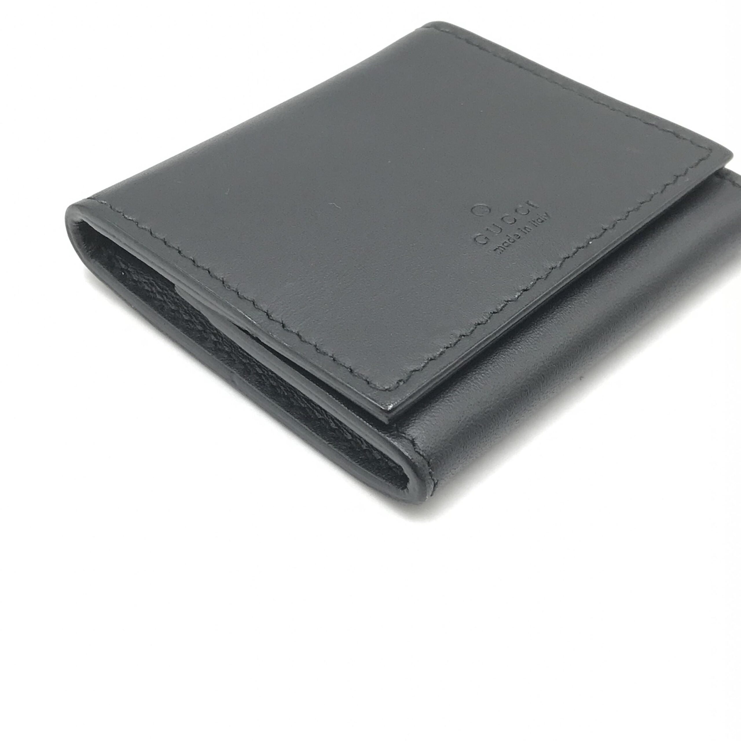 Pre-Owned Gucci Compact Leather Wallet With Sleek Design Black Women's B+ (Good — light signs of wear)