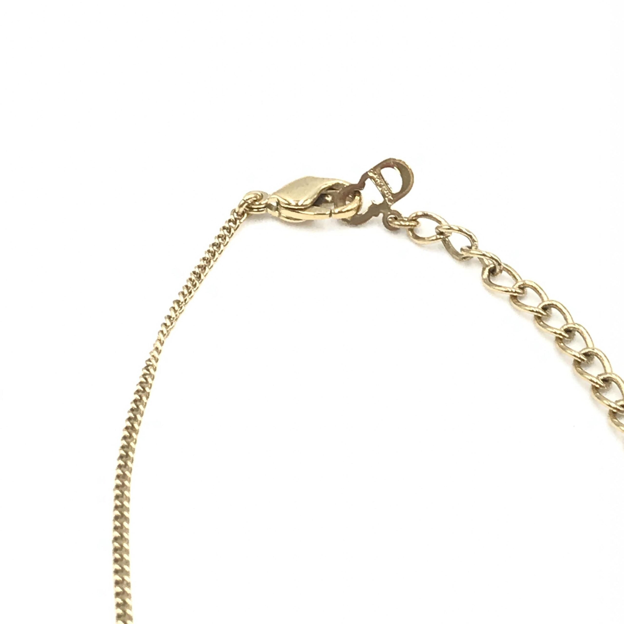 Pre-Owned Christian Dior Dolphin Motif Rhinestone Gold Plated Necklace Gold Women's AB (Very Good — between Lightly Used and Used)