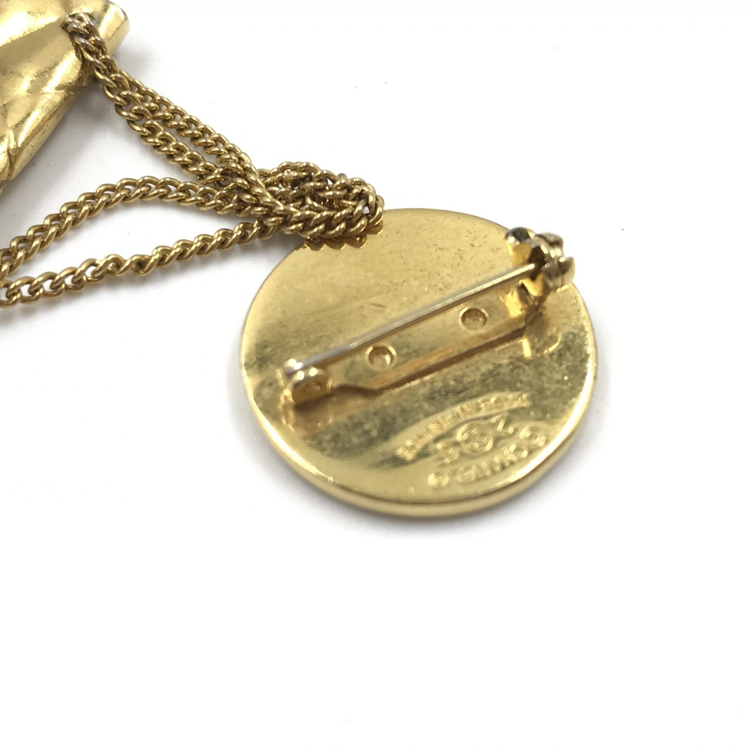 Pre-Owned Chanel Gold Plated Bag Motif Brooch Gold Women's AB (Very Good — between Lightly Used and Used)