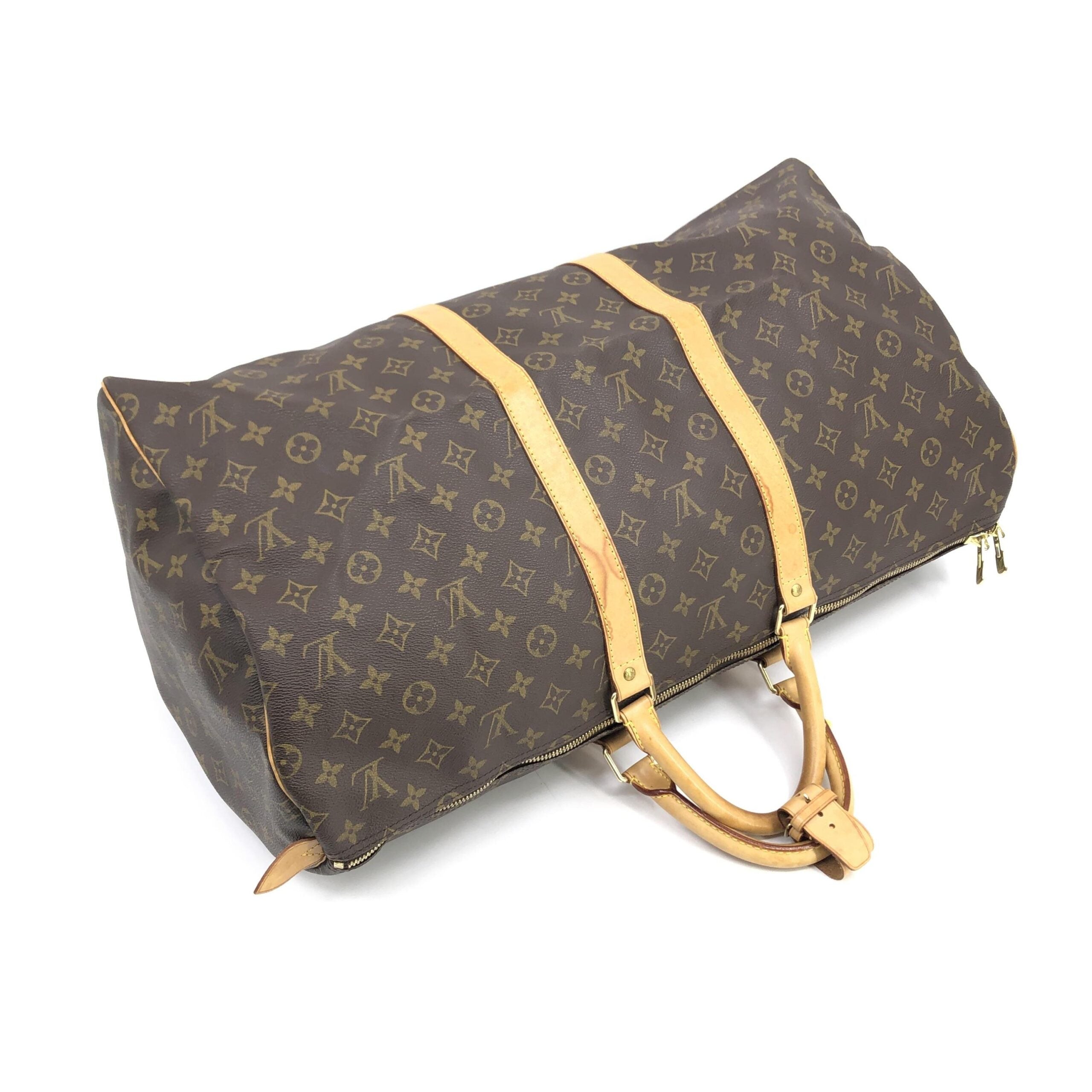 Pre-Owned Louis Vuitton Monogram Keepall 55 Handbag Brown Women's AB (Very Good — between Lightly Used and Used)