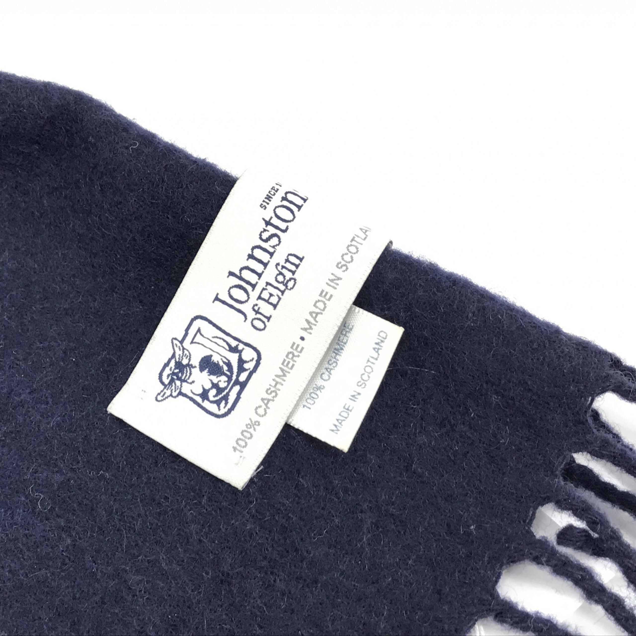 Pre-Owned Johnstons of elgin Navy Blue Soft Wool Scarf Navy Blue Women's AB (Very Good — between Lightly Used and Used)