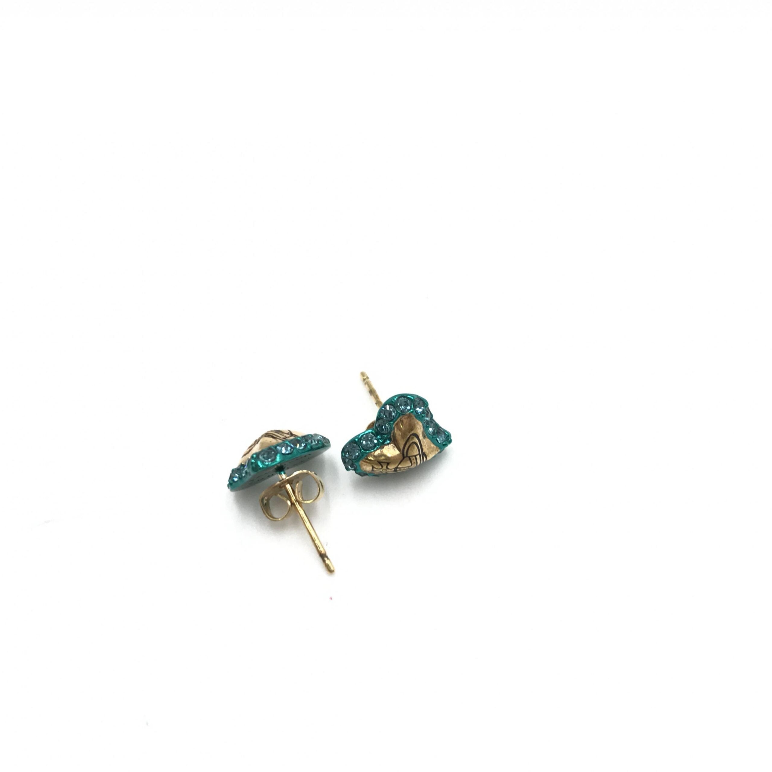 Pre-Owned Vivienne Westwood Orb Heart Earrings Silver Women's B (Good — visible signs of wear)