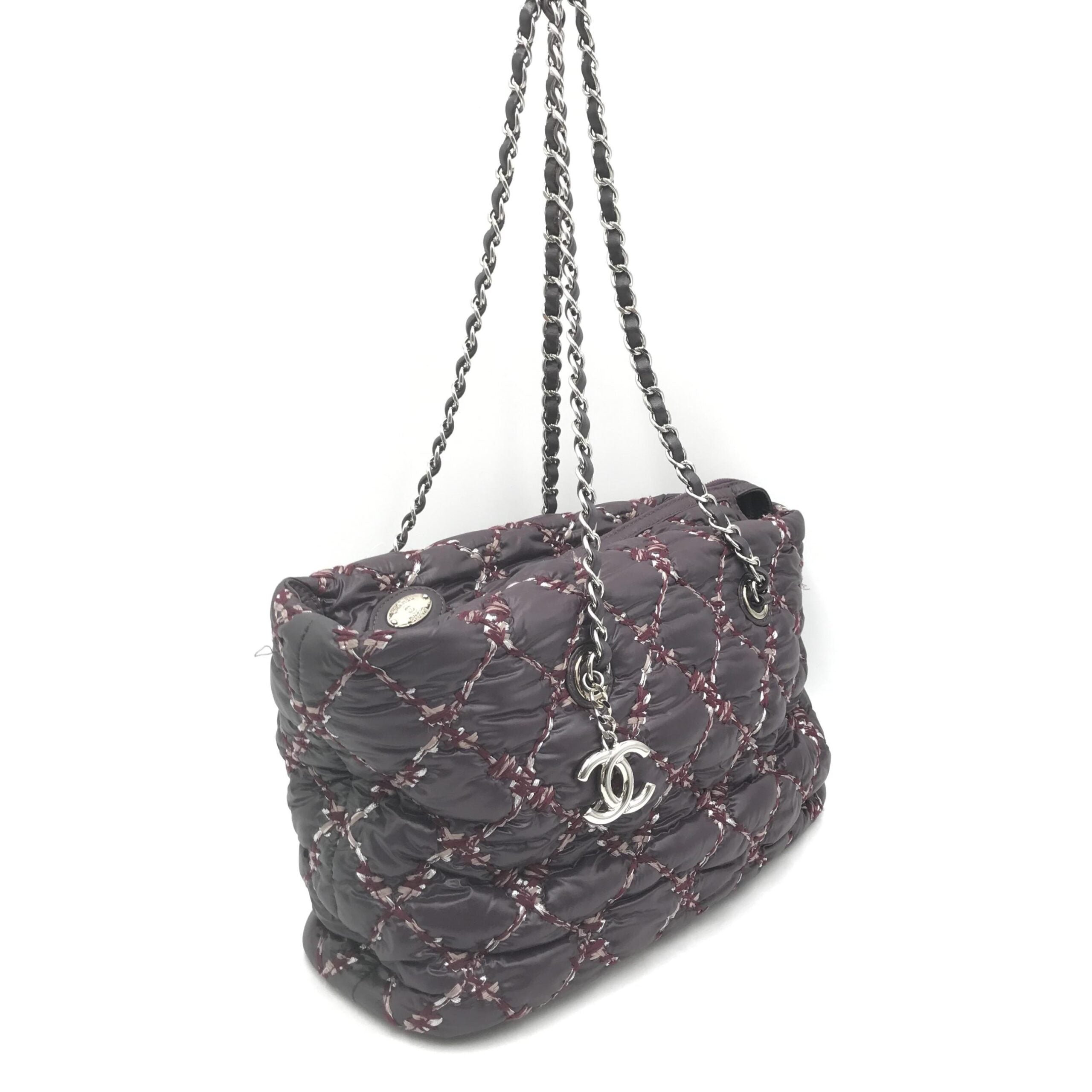 Chanel Paris-Byzance Chain Shoulder Bag Purple Nylon - PreLoved & Luxe
