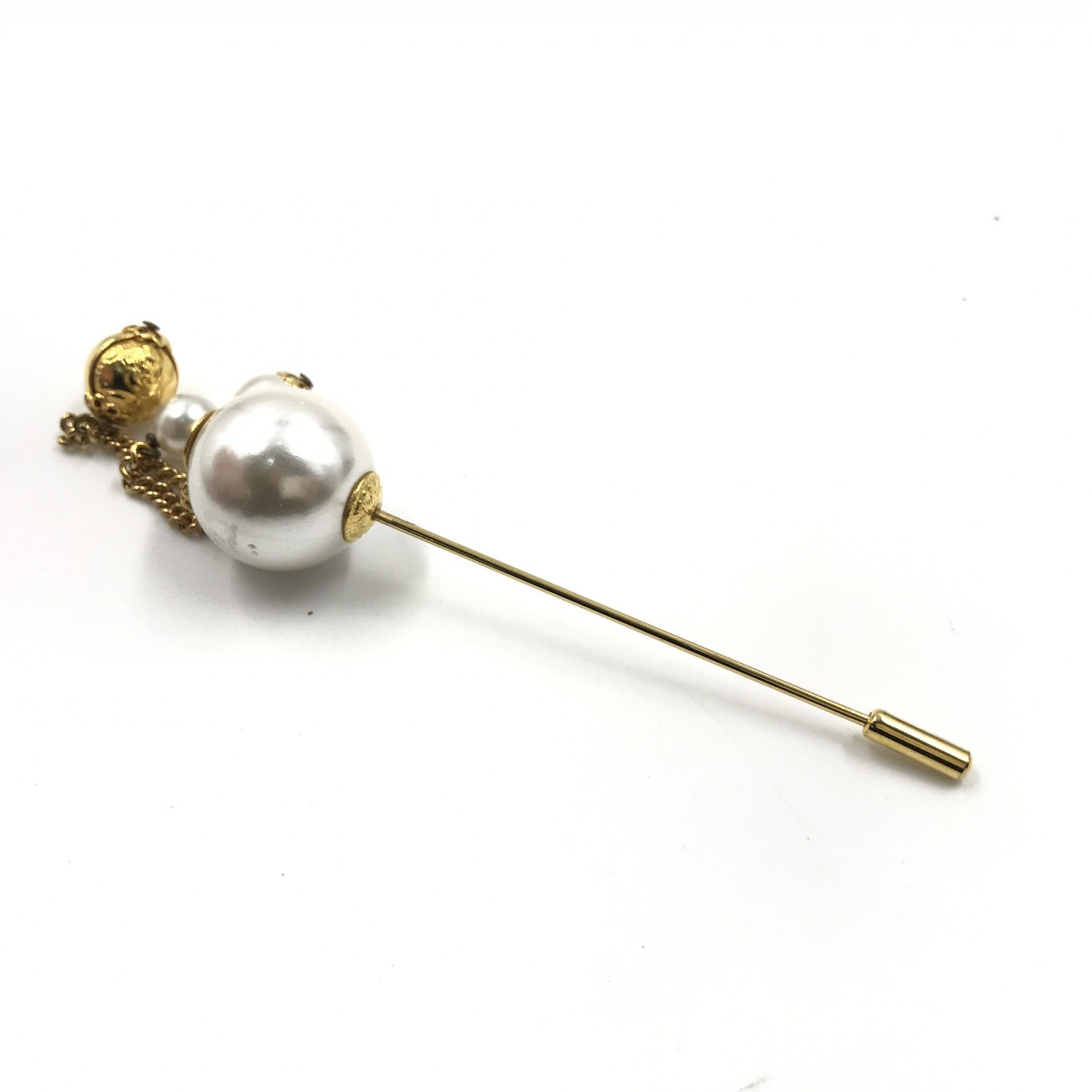 Pre-Owned Salvatore Ferragamo Pin Brooch, Pearl Style, Box Silver Women's AB (Very Good — between Lightly Used and Used)