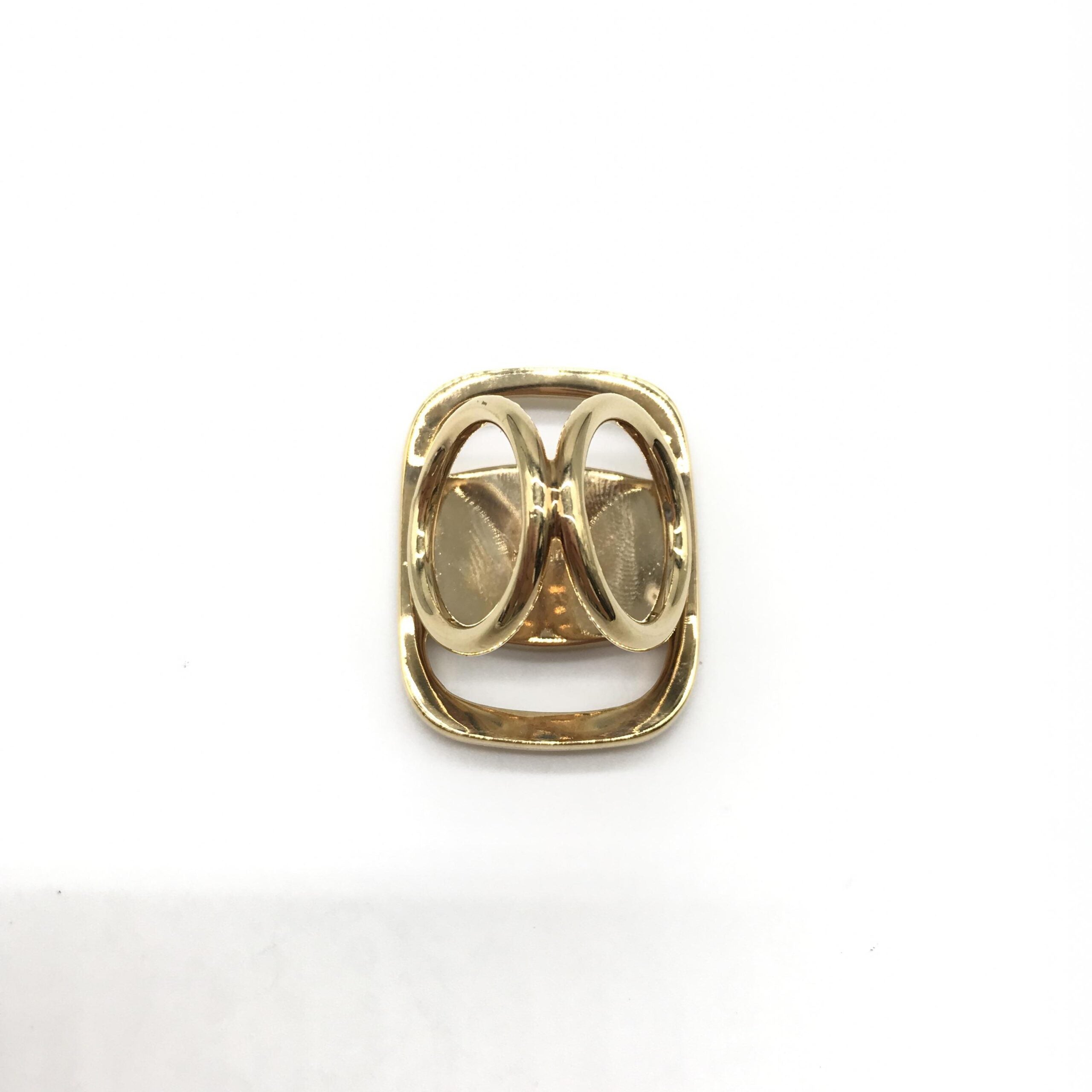 Pre-Owned Salvatore Ferragamo PLEATS PLEASE Designer Scarf Ring Gold Women's B (Good — visible signs of wear)