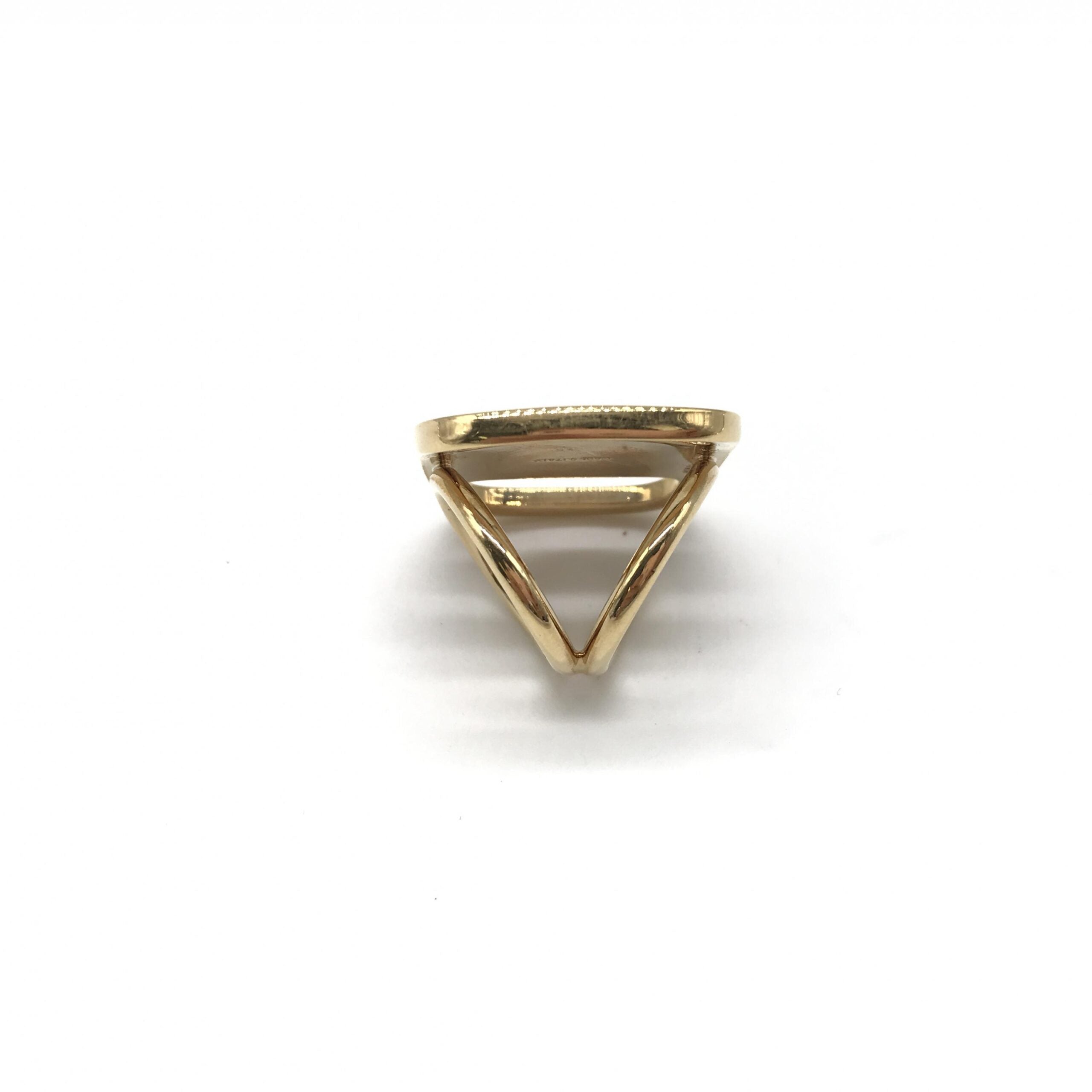 Pre-Owned Salvatore Ferragamo PLEATS PLEASE Designer Scarf Ring Gold Women's B (Good — visible signs of wear)